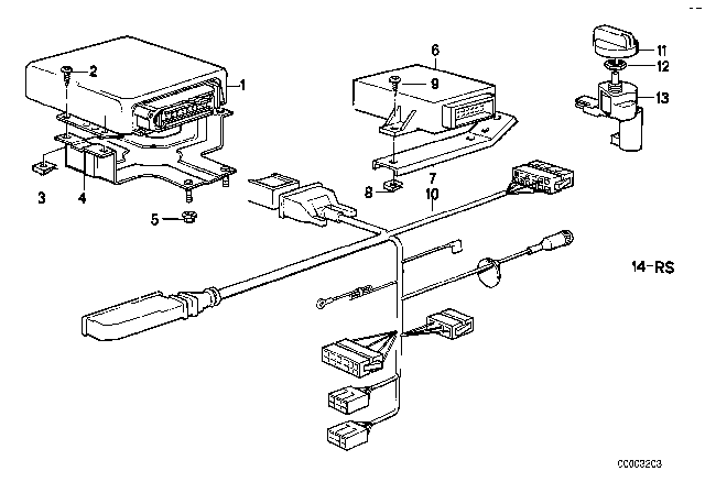 1988 BMW 635CSi Control Unit Egs, Programmed Diagram