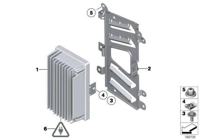 2015 BMW Z4 Holder, Audio Amplifier Diagram for 65159136678