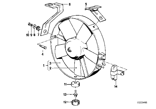 1985 BMW 318i Bracket, Right Diagram for 17401372829