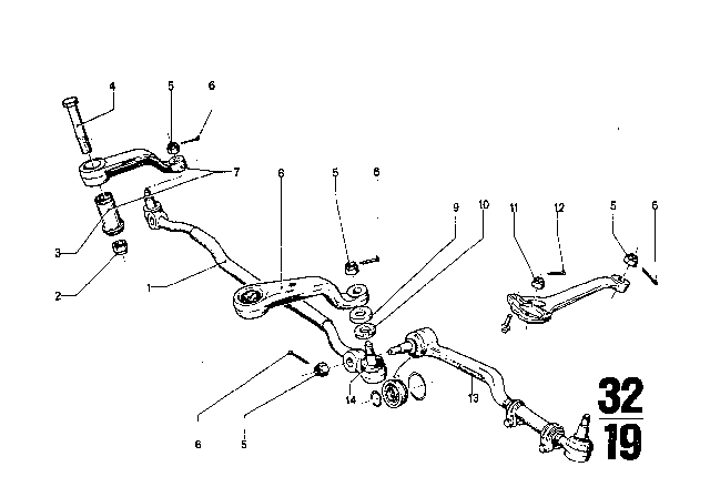 1969 BMW 2500 Steering Tie Rod, Arm, Var. Steering Diagram