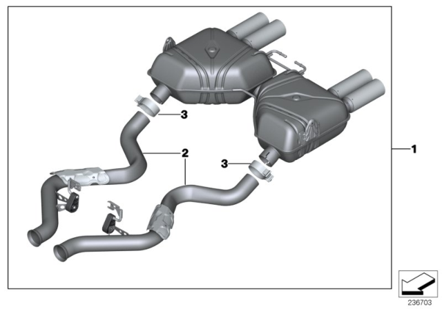 2009 BMW M3 Intermediate Pipe, Silencer System, Le. Diagram for 18302208717