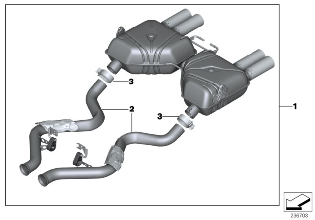 2011 BMW M3 M Performance Silencer Diagram for 18302184198