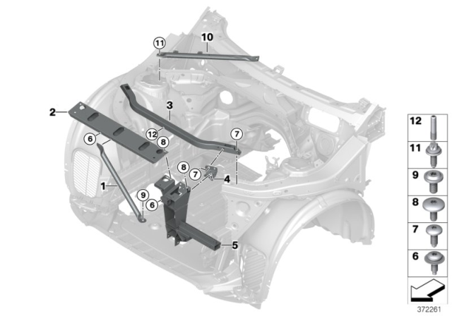 2012 BMW X3 Brace For Body Front End Diagram