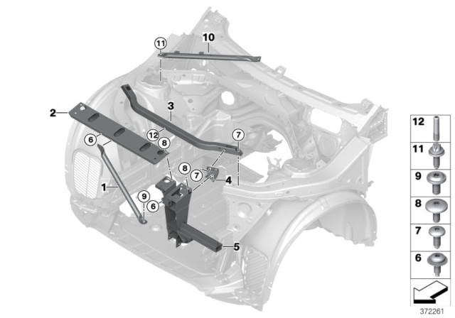 2014 BMW X3 Brace For Body Front End Diagram