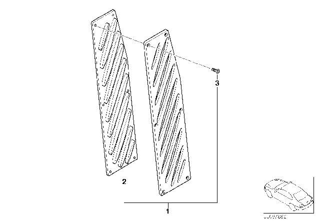 2011 BMW 135i Coupe(E82) BMW Performance Aluminum Footrest Diagram