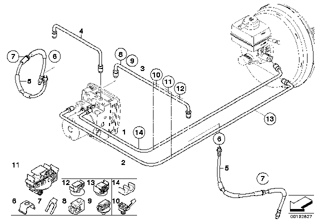 2012 BMW X5 Brake Pipe, Front Diagram