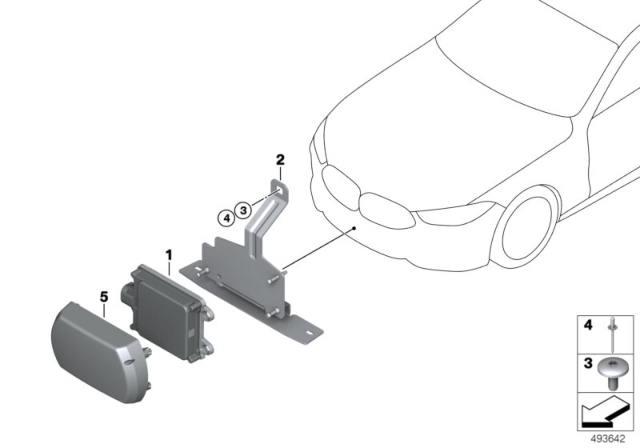 2020 BMW 840i xDrive Gran Coupe Front Radar Sensor Long Range Diagram