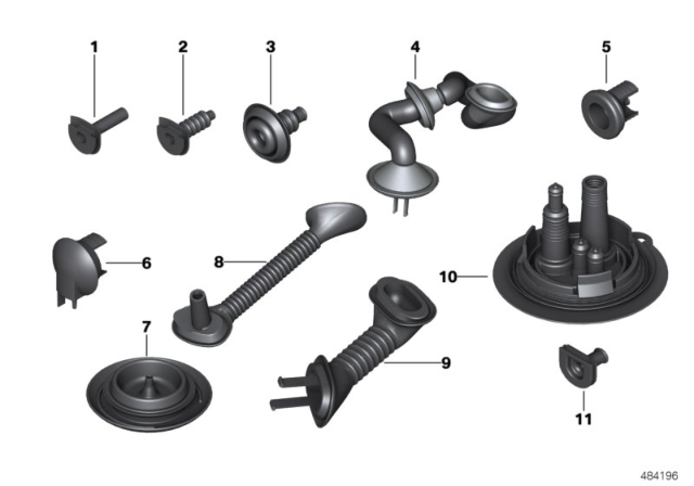 1999 BMW 528i Various Cable Grommets Diagram