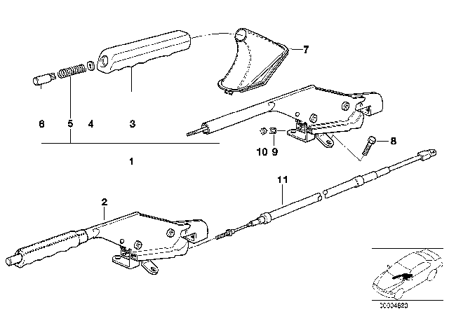 1999 BMW Z3 M Handbrake Lever Diagram