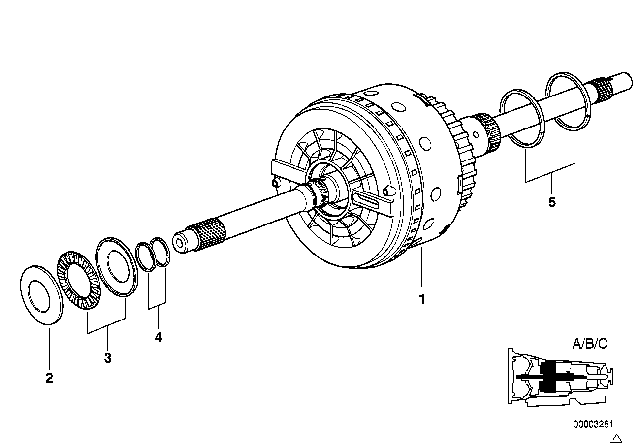 2000 BMW 540i Drive Clutch (A5S560Z) Diagram