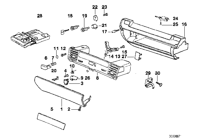 1994 BMW 318i Glove Box Diagram