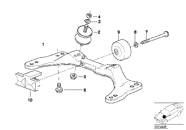 1996 BMW Z3 Vibration Absorber Diagram for 24701142019