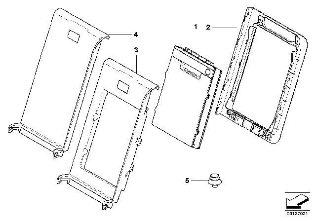 2008 BMW 535xi Frame Ski Bag Diagram for 52209116331