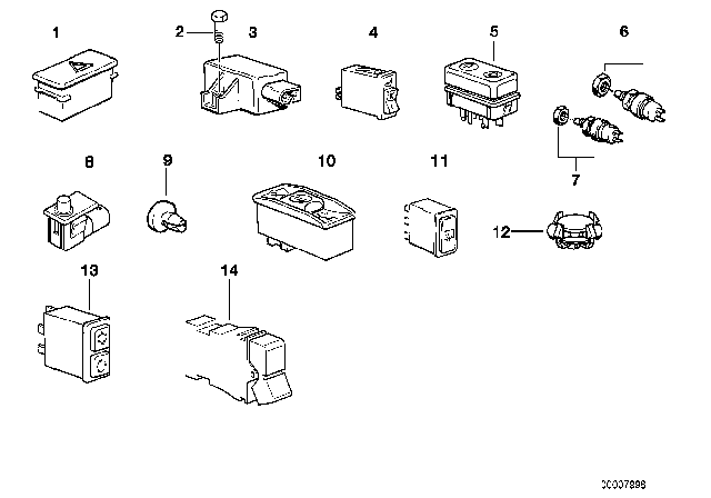 2000 BMW Z3 Various Switches Diagram 4