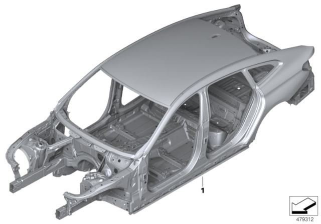 2018 BMW 640i xDrive Gran Turismo BODY SKELETON WITH CHASSIS N Diagram for 41002449796