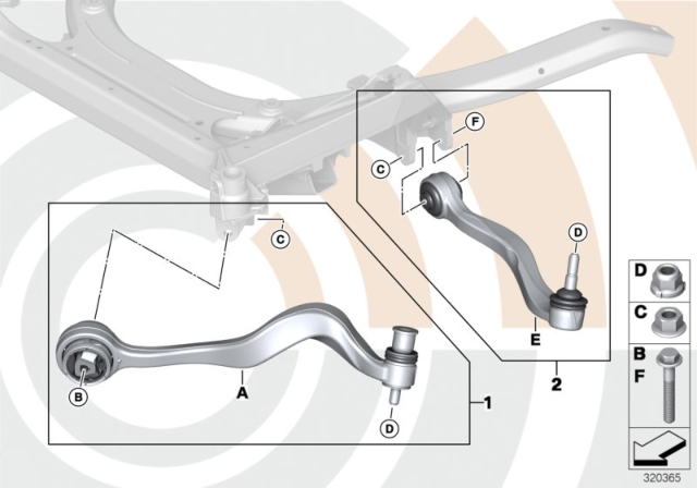 2004 BMW 645Ci Repair Kit, Trailing Links And Wishbones Diagram