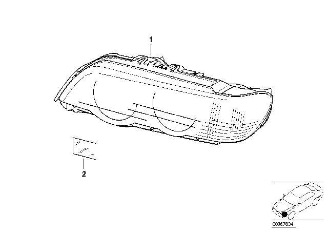 2003 BMW X5 Driver Halogen Headlight Assembly Diagram for 63126930209