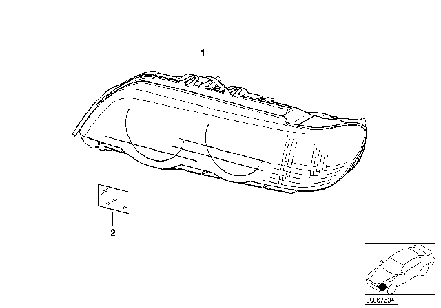 2003 BMW X5 Headlight Front Right Diagram for 63126930240