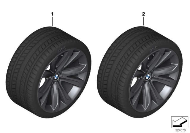 2014 BMW X5 Winter Wheel With Tire Star Spoke Diagram 2