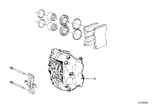 1979 BMW 320i Left Brake Caliper Diagram for 34111150257