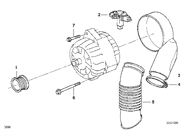 1995 BMW 840Ci Alternator Parts Diagram