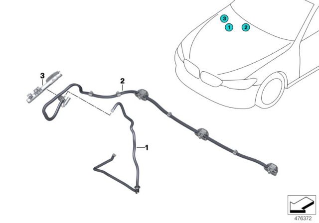 2020 BMW 530i Single Parts For Windshield Cleaning Diagram