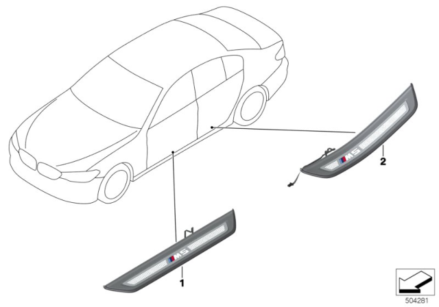 2020 BMW M5 REAR RIGHT ENTRANCE COVER Diagram for 51477996418