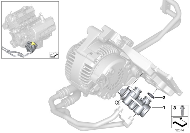 2010 BMW 650i Oil Supply - Oil Cooler Connection Diagram