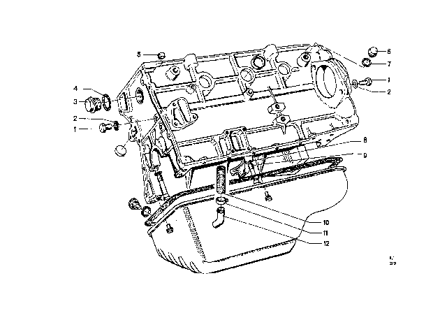 1969 BMW 2000 Engine Housing & Mounting Parts Diagram 3