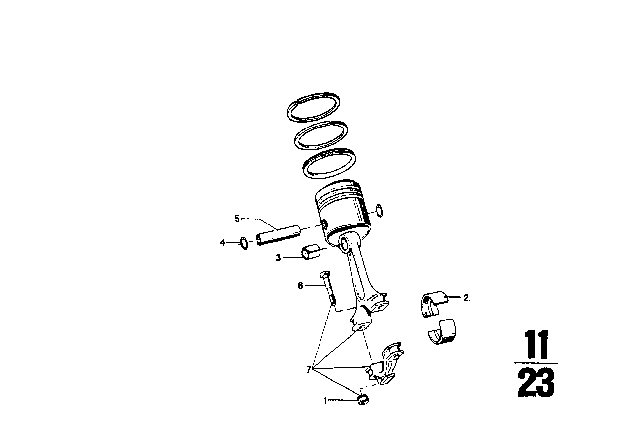 1968 BMW 1602 Bearing Shell, Red Diagram for 11241284554