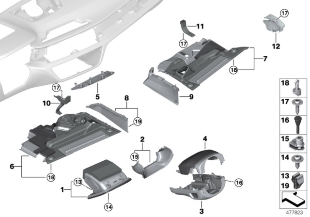 2018 BMW M760i xDrive FOLD-OUT BIN, DRIVER SIDE, L Diagram for 51459367892