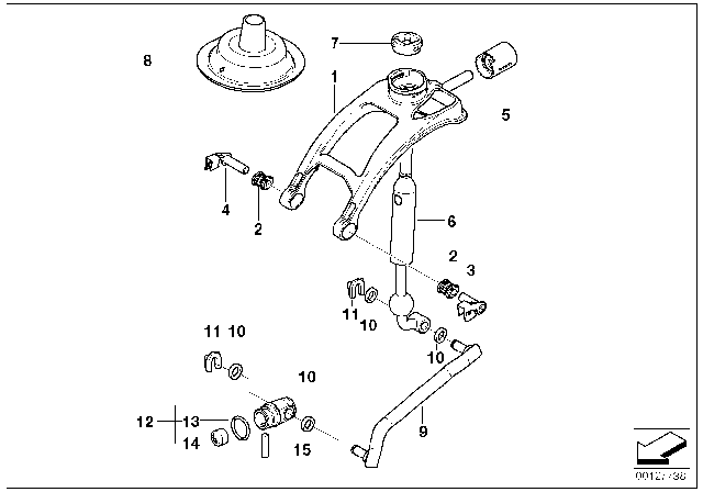 2009 BMW X3 Gear Shift Parts, Manual Transmission / 4-Wheel Diagram