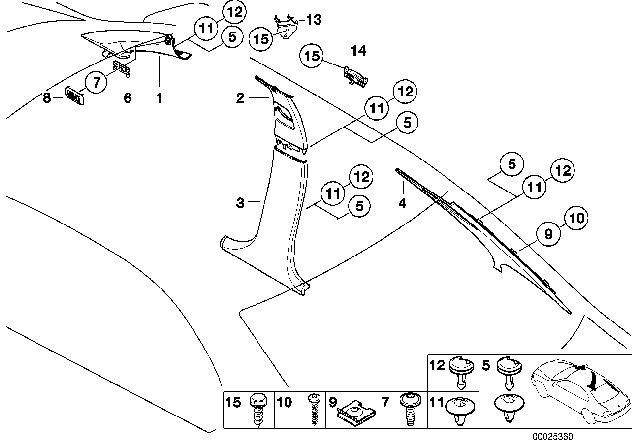 2000 BMW M5 Trim Panel Column, Rear Left Diagram for 51437894397