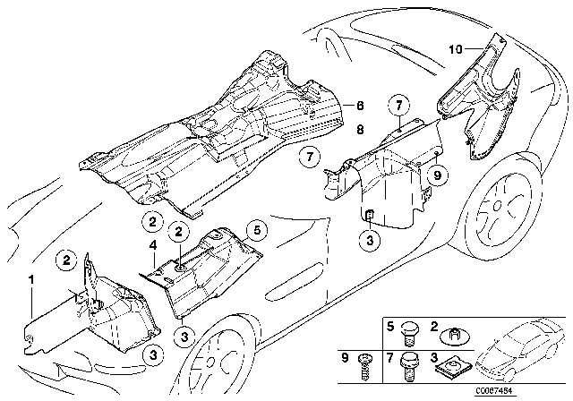 2000 BMW Z8 Heat Insulation, Tunnel Diagram for 51488234109