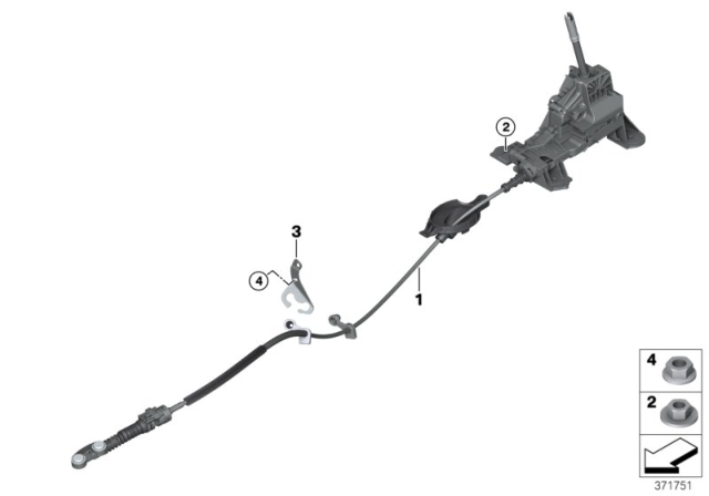 2016 BMW X1 Bracket, Shift Cable Diagram for 25117632765