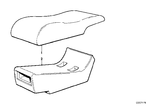 1988 BMW 635CSi Center Armrest Rear Diagram 3