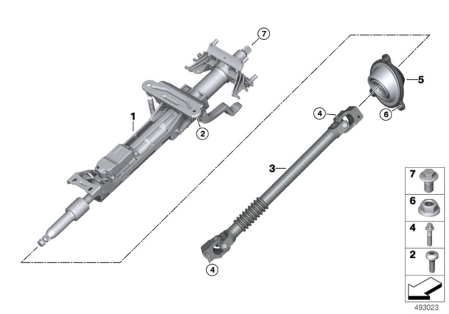 2019 BMW Z4 Steering Column Mechanical Adjustable / Mounting Parts Diagram