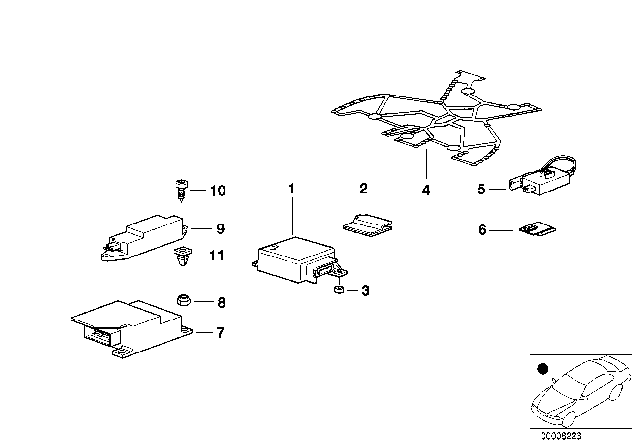 1998 BMW 318ti Electric Parts, Airbag Diagram