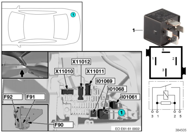 2006 BMW 530xi Relay, Terminal Diagram 2