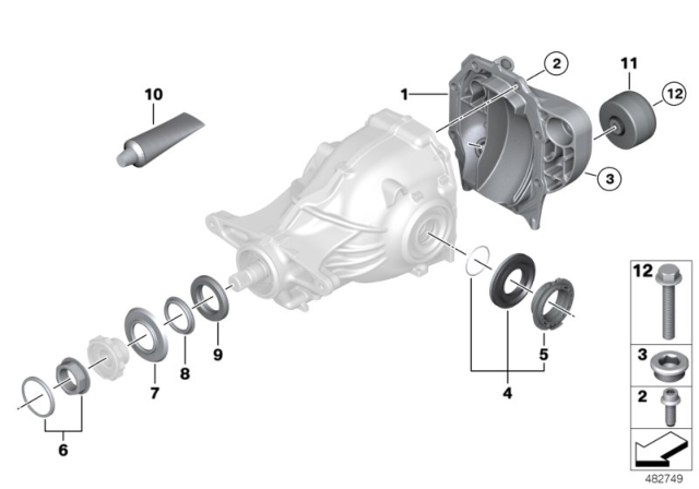 2014 BMW 335i xDrive Transmission Cover Diagram for 33117589492