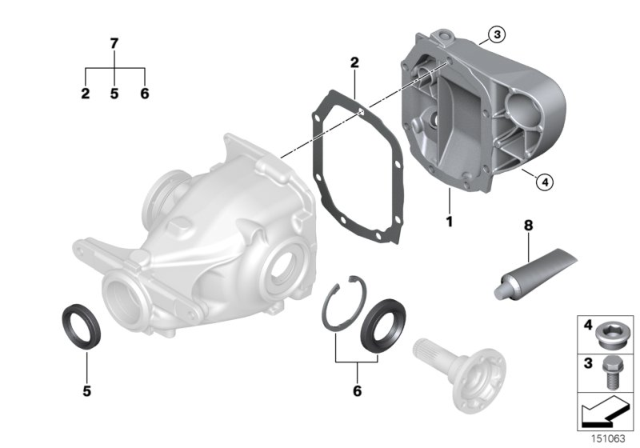 2005 BMW 760Li Transmission Cover Diagram for 33111428929