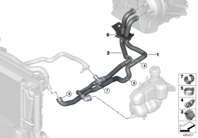 2019 BMW X2 Coolant Hose Supply Diagram for 64219250566