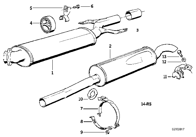 1986 BMW 524td Set Mounting Parts Diagram for 18211177343