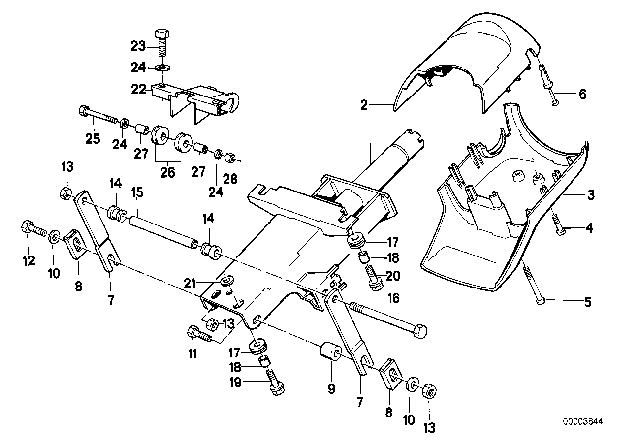 1989 BMW 735i Steering Column - Bearing Support / Single Part Diagram