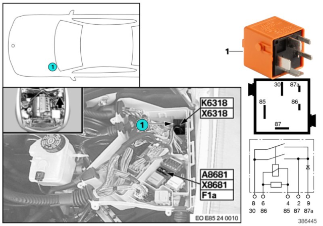 2003 BMW Z4 Relay, Hydraulic Pump Diagram