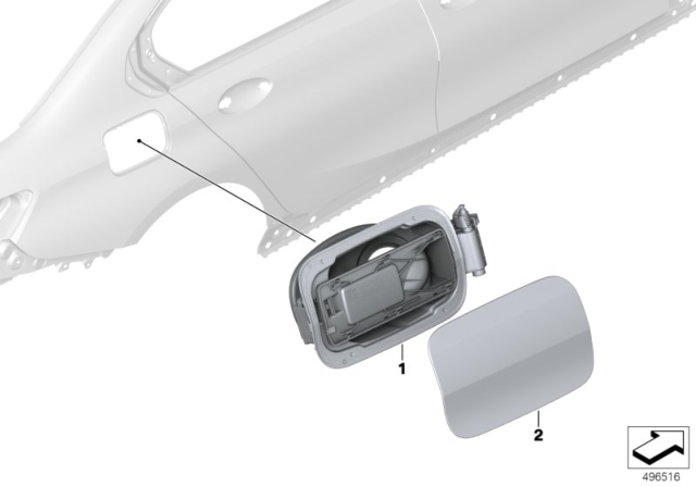 2020 BMW 330i Fill-In Flap Diagram