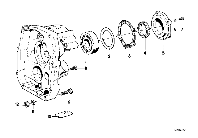 1980 BMW 320i Cover & Attaching Parts (Getrag 242) Diagram 2