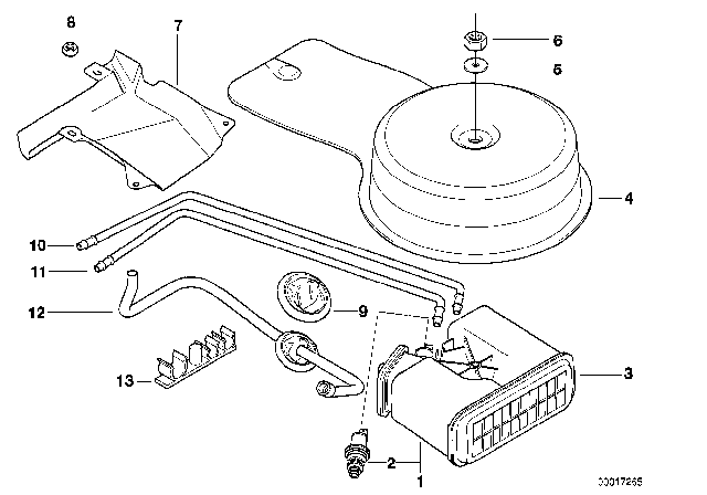 1999 BMW 318is Activated Charcoal Filter / Tubing Diagram