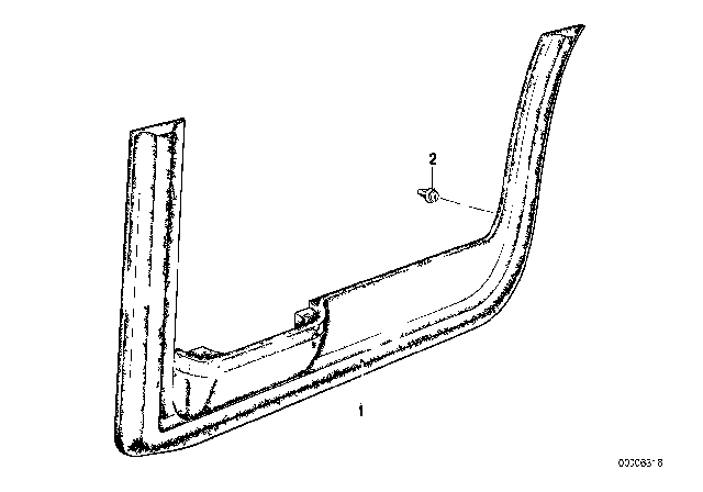 1984 BMW 733i Door Lower Trim Panel Rear Right Diagram for 51421914440