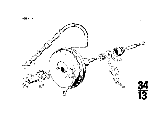 1971 BMW 3.0CS Brake Master Cylinder Diagram 1